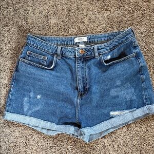 Forever 21 Dark Blue Cuffed Denim Shorts